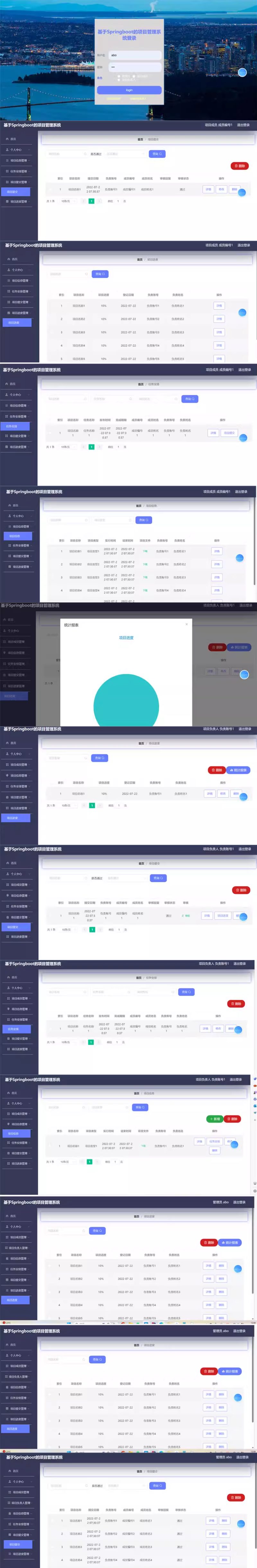 项目管理系统 springboot vue mysql数据库 计算机项目
